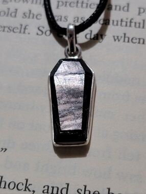 Hypersthene Coffin Pendant Necklace ~ 925 Sterling Silver
